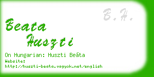 beata huszti business card