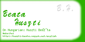 beata huszti business card